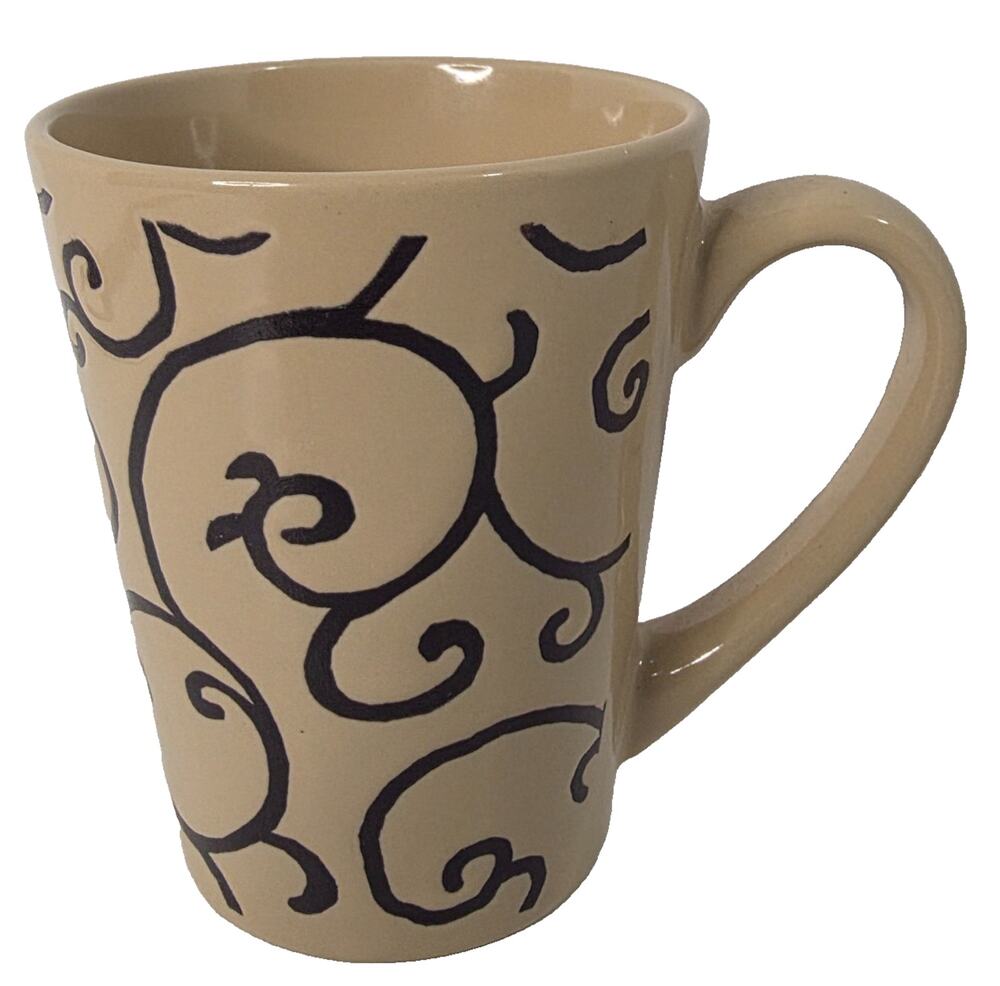 California Pantry Classic Ceramics Tan Black Swirl Coffee Mug 2006